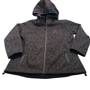 Stillwater Supply Co Womens XL Soft Shell Jacket Anchor OR Coast Pink Zip Hooded